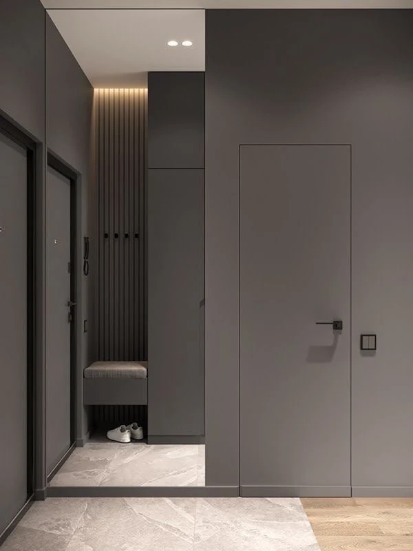 Скрытая дверь Hidden Doors в реализованном интерьере
